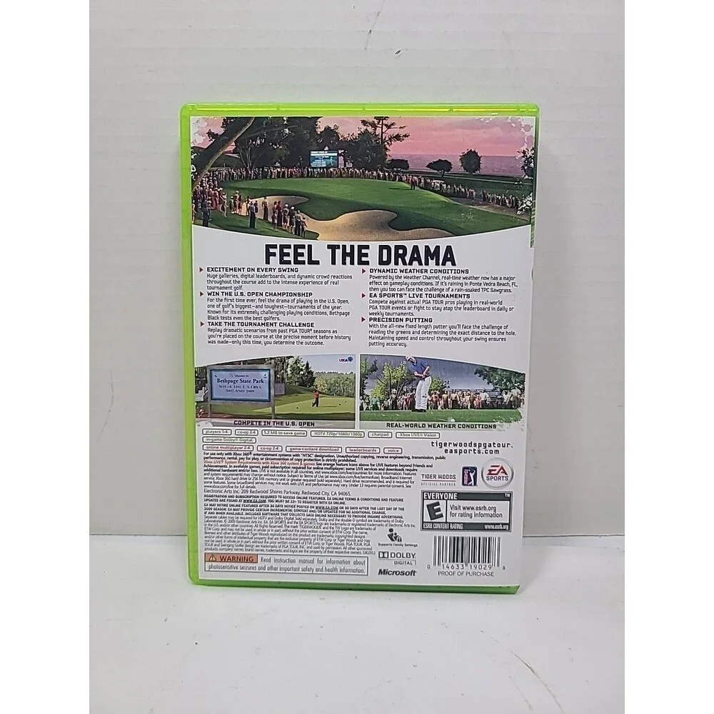 Tiger Woods PGA Tour 10 (Microsoft Xbox 360, 2009) CIB